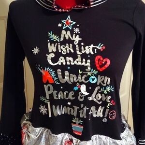 𝅺Unicorn Christmas Dress Girls Size Large